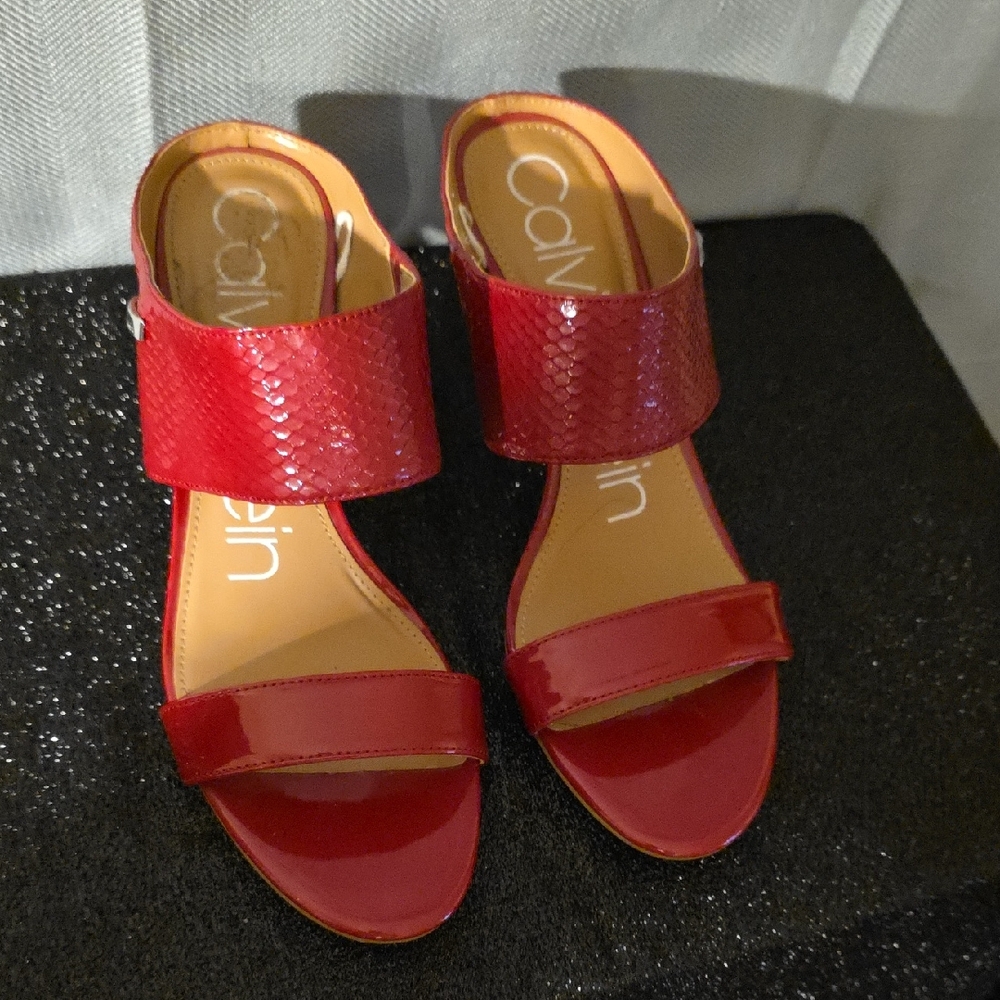 Calvin Klein Women's Vibrant Red Sandals
